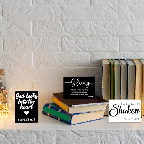 Yalikop 6 Pcs Bible Verse Christian Mini Wooden Sign, Charming Style - style: Charming Style