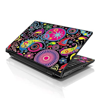 LSS 15 15.6 Inches Laptop Notebook Skin Sticker with 2 Wrist Pads - Reusable Cover Protector Vinyl Sticker Cover Decal Fits 13" - 16" HP Asus Acer Samsung - Art Design - color: Art Design, size: 13" - 16"