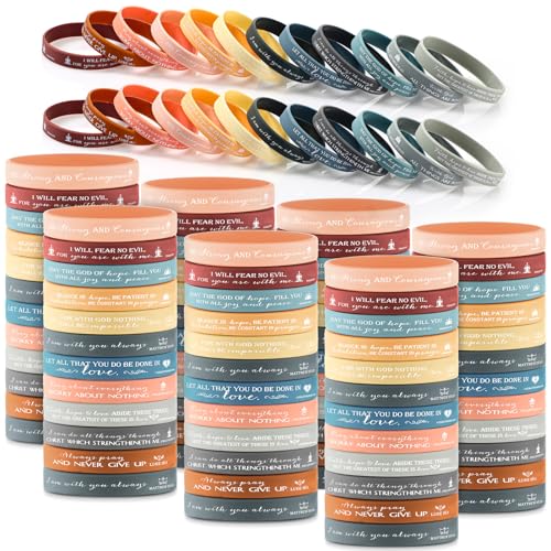 Unittype 240 Pcs Bible Verse Bracelets Bulk Christian Gift, Bright Color - color: Bright Color