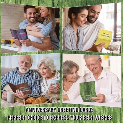 Motiskyy 48 Sets Religious Anniversary Cards Bulk for Wedding Couple Christian Happy Anniversary Cards with Envelopes and Stickers Bible Verse Scripture for Wife Celebrating Moment(Retro) - style: Retro
