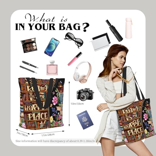 Tote Bag for Women Reusable Shopping Tote Bag Zippered Inspirational Scripture Shoulder Bags - color: Book