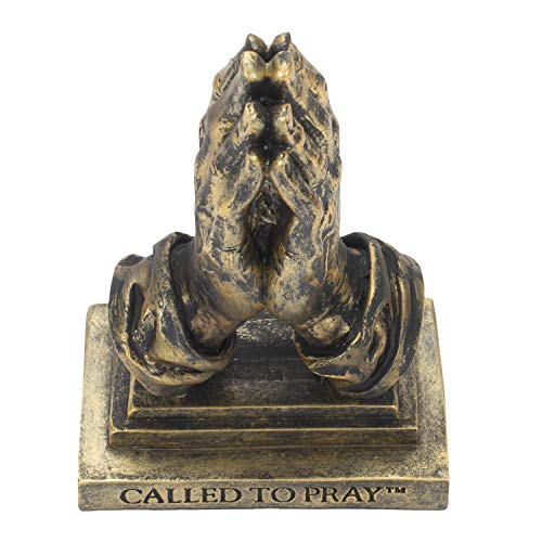Dicksons Called to Pray Praying Hands 5 x 3.25 Antique Bronzetone Resin Stone Table Figurine - style: Called To Pray Praying Hands