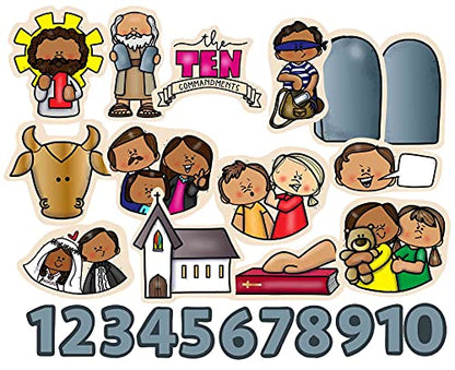 Story Time Felts Ten Commandments Felt Figures for Bible Flannel/Felt Board Stories PRECUT 24 Pieces Moses