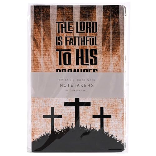 Dicksons Christian Notetaker Journal Set of 3 – Ruled Pages, By His Stripes Assorted Scripture Cover Designs with Cross Artwork, Inspirational Notebook Set for Bible Study & Notes
