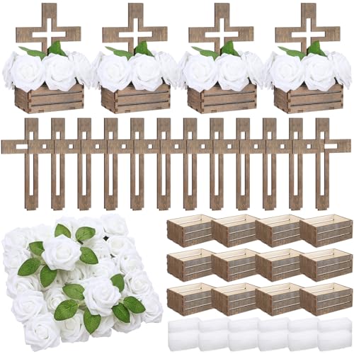 Amyhill 123 Pcs Baptism Centerpieces Decor for Tables, White