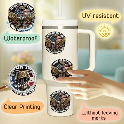 Patriotic Horse Decal - Waterproof UV DTF Horse Sticker with - color: Military Sticker