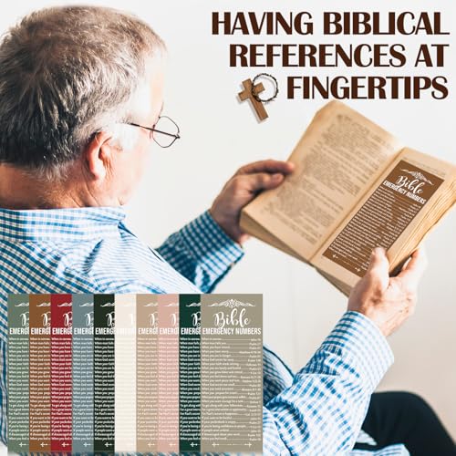 Motiskyy 100 Pcs Bible Emergency Numbers Bookmark Gift, Multicolor - color: Multicolor