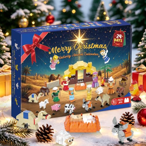 Nativity Advent Calendar 2026 Kids, 24-Day Christmas Building Blocks Set
