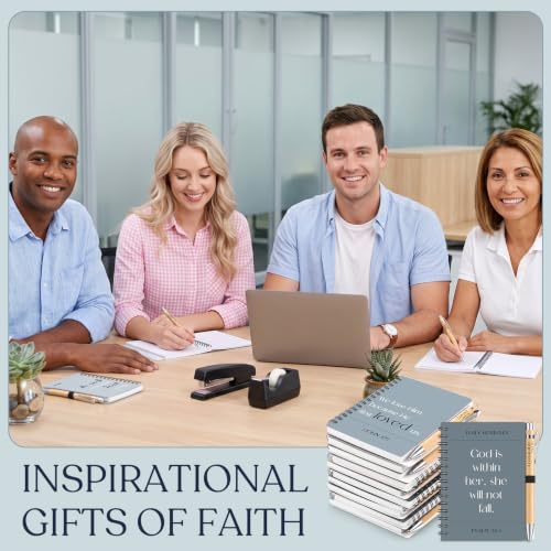 Eaasty 10 Sets Christian Gifts Bulk Bible Notebook with Pen, Blue Gray - color: Blue Gray
