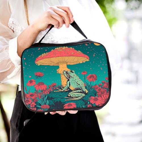 Bible Cover for Women Kids, Bible Carrying Case Church Bag Bible Protective with Zippered Back Pocket, Gift for Adults Lady Women Men, Frog on a Mushroom - color: Frog on a Mushroom
