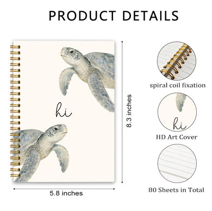Cute Animal Sea Turtle Spiral Journal Notebook Gift for Women Girls - color: SeaTurtle