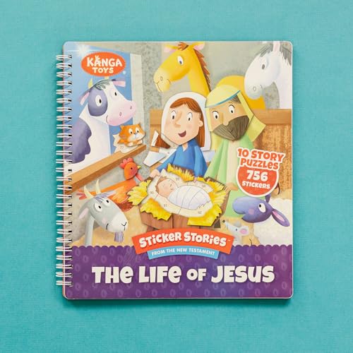 Activity Sticker Book 7 and Up The Life of Jesus Sticker Stories Puzzle Book Explore 10 New Testament Adventures 756 Reusable Stickers Spiral Binding - style: The Life of Jesus
