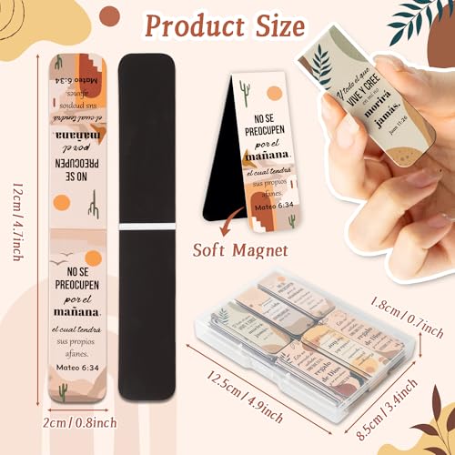 Haooryx Bible Verse Magnetic Bookmarks 48Pcs Motivational Book Markers - style: Spanish