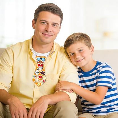 24Pcs Fathers Day Crafts for Kids, Make Your Own Tie DIY Necktie for Dad - style: Fathers Day Tie