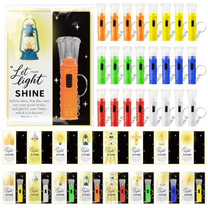 24 Set Religious Gifts Bulk Mini Flashlights with Bible Verse Card - color: Religious-24 Set