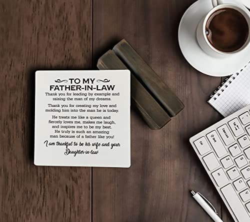 Wooden 'Dear Dad, I Love You' Plaque with Stand, Meaningful Gift for Father or Father-in-Law - color: To My Father-In-Law 01