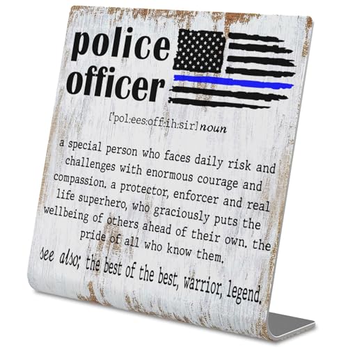Police Officer Definition Appreciation Gifts, Birthday Christmas Police Officer Gifts for Women Men, New Officer Gift, Police Academy Graduates Gifts, Police Officer Desk Decor Sign XLK497 - style: Police Officer