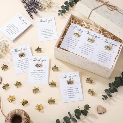 Sayglossy 30 Sets Volunteer Awards Gifts Bulk Star Enamel Pins on Card Volunteer Lapels Pins Reward Thank You Cards Employee Appreciation Gifts for Staff Recognitions - style: Volunteer