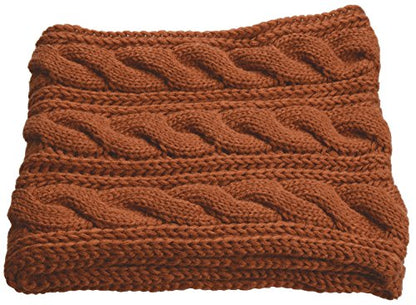 NEOSAN Womens Thick Ribbed Knit Winter Infinity Circle Loop Scarf - color: Twist Brown