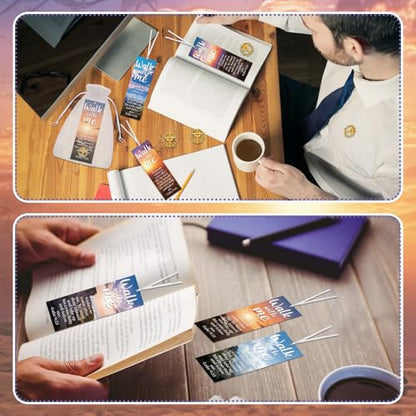 Supervitae 12 Set Christian Lapel Pins Bookmarks, Walk with Me Luke 9:23 - style: Walk with Me