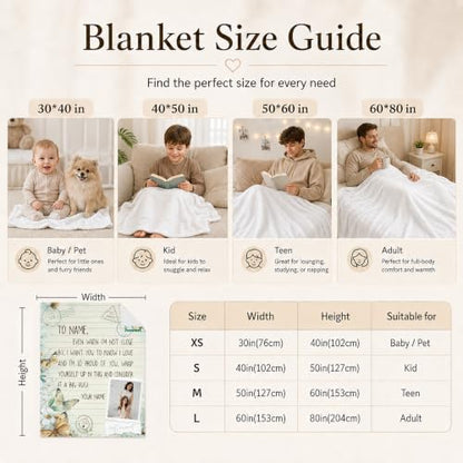 Mother's Day Personalized Photo Blanket, Custom Butterfly Blankets Gift - color: White
