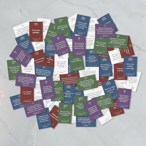 Prayer Cards with Bible Verses, 70 Mini Bible Verse Cards for Inspiration, Uplifting Christian Gift Set (Minimalism Design) -A04