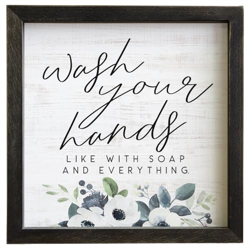 Simply Said, INC Rustic Frames- Wash Your Hands (With Soap & Everything), 10 x 10 in Framed Pallet RF1214 - color: Wash Your Hands