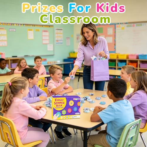 52 Pack Back to School Fidget Spinner Kids Bulk Fidgets Classroom Prizes - color: Tl-sa-3-cat