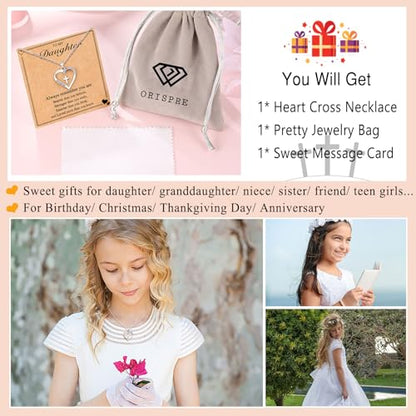 Cross Necklace for Girls- Child of God Gifts for Girls Jewelry - style: Daughter