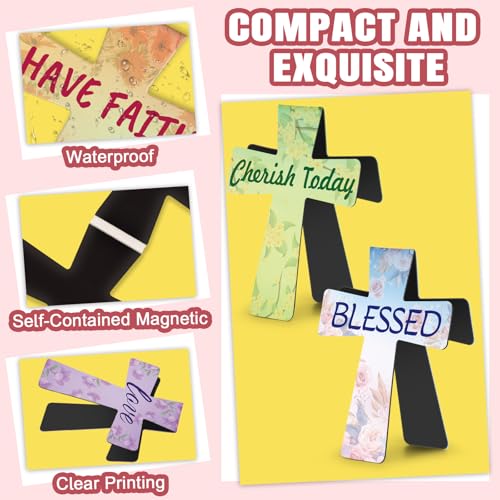 Magnetic Bookmarks, Kaluofan 24PCS Bible Bookmark Christian Bookmarks Cross Bookmark Bulk, Magnetic Cross Page Holders for Bibles, Inspirational Gifts for Teacher Students Book Lovers - size: 1 Set (Cross)