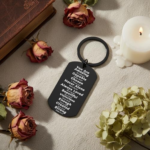 Bible Keyachain Christian Gifts for Women Cross Keychain Religious Gifts Bible Gift Faith Gift for Men - color: You're Amazing