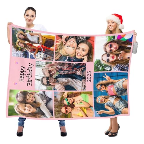inkArts Custom Blanket with Photo, Customized Blanket, Personalized Photo Blankets, Custom Picture Blankets, Personalized Birthday Gifts for Women - color: 7 Photos-2