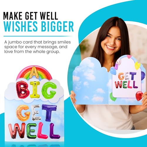 Iconikal Jumbo A BIG GET WELL Greeting Card 11x14" with Envelope