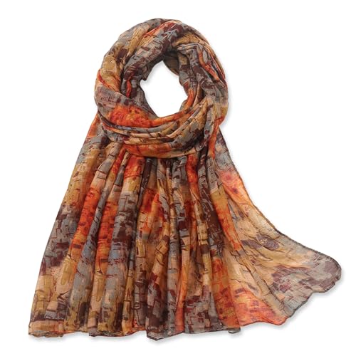 vimate Lightweight Scarf for Women Fashion Head Cover Hijab Cotton Voile Scarf Shawl Wrap for Spring Fall Winter Season - color: L1#.style 13