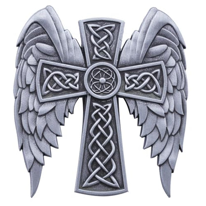 Guardian Angel Visor Clip - Guardian Angel Visor Clips for Cars,Stainless Steel Wings Cross Sunshade Clip Driver Gift - style: Celtic Wings - Silver