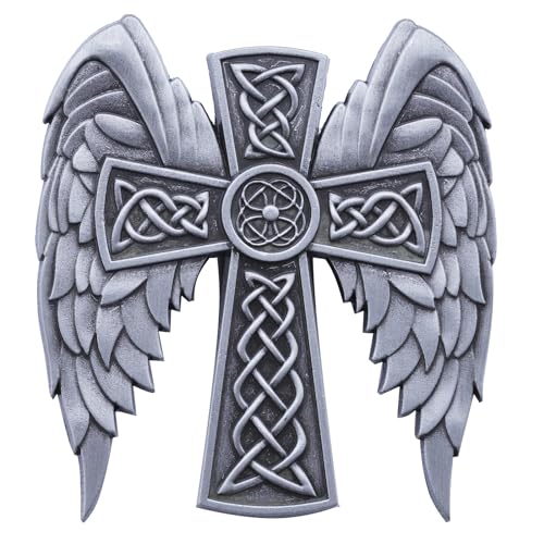 Guardian Angel Visor Clip - Guardian Angel Visor Clips for Cars,Stainless Steel Wings Cross Sunshade Clip Driver Gift - style: Celtic Wings - Silver