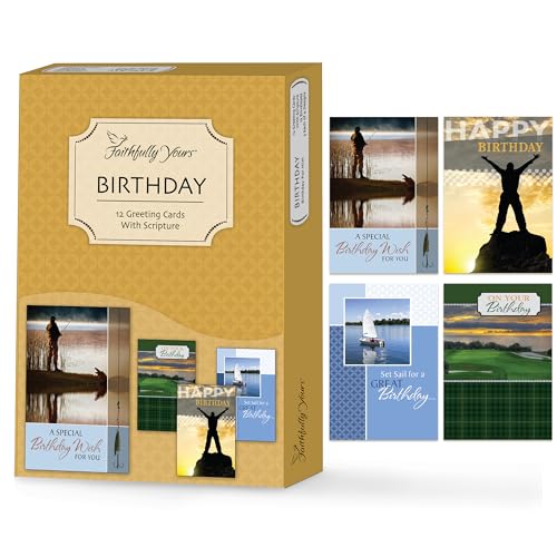 Faithfully Yours Religious Birthday Cards For Men 12 Pack