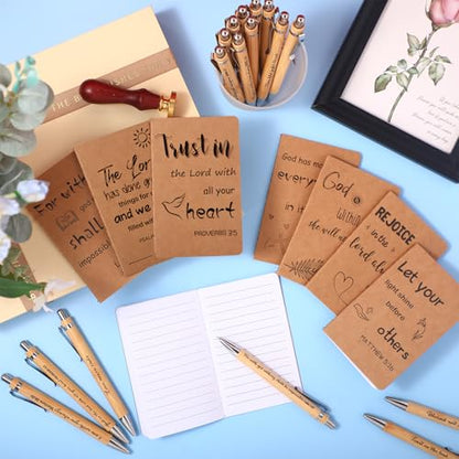 Funrous 32 Pcs Mini Notebooks with Pens Adults Party Favors, Bible - style: Bible