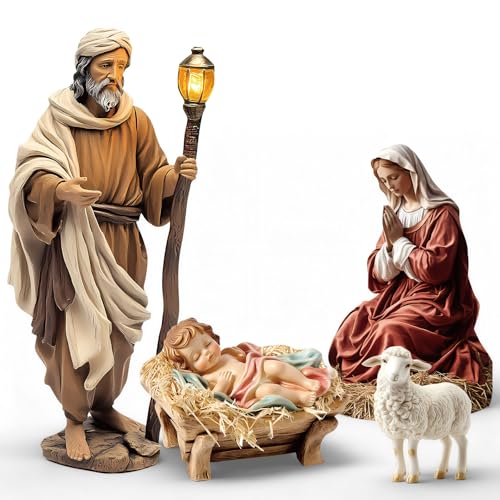 AceOrbit 4 Pcs 49" Metal Christmas Outdoor Nativity Scene Set, Classic