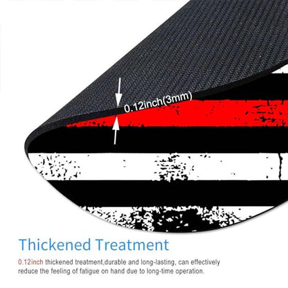 Round Mouse Pad,Fire Fighter Thin Red Line Flag Mouse pad,Custom Small Mouse Pads with Designs,Portable Office Non-Slip Rubber Base Wireless Mouse Pad for Laptop 7.9×7.9×0.12 inches - color: Fire Fighter Thin Red Line Flag