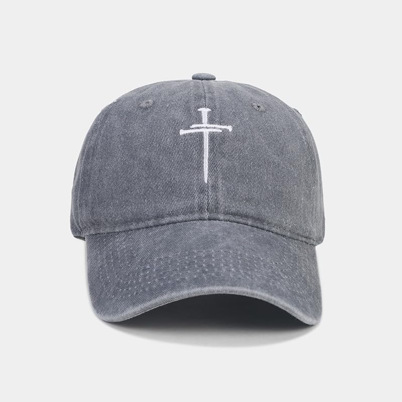 Quanhaigou Baseball Cap Dad Hat Adjustable Fashion Hats for Men Women Polo Trucker Unisex Style Headwear - color: Cross Nails Grey