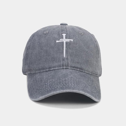 Quanhaigou Baseball Cap Dad Hat Adjustable Fashion Hats for Men Women Polo Trucker Unisex Style Headwear - color: Cross Nails Grey