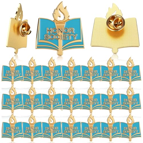 Knitgrip Award Lapel Pins Bulk Academic Recognition Enamel Pins Honors Gift for Student Office Government Club Members - style: Honor Society