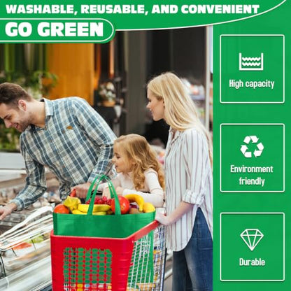 Windyun 100 Pcs Reusable Grocery Bags Large Shopping Tote Bulk, Green - color: Green