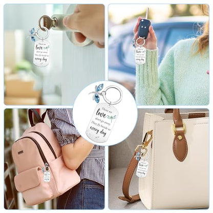 Inspirational Keychain for Women, Appreciation Gift for Mother Daughter Best Friend, Christmas Key Ring - style: Dragonfly Memorial
