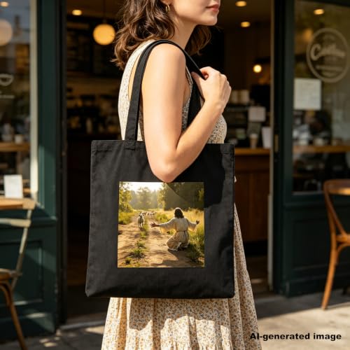 Hefonti Jesus Bags for Women, Christian Tote Bag Gifts for Religious Women - color: Bag B