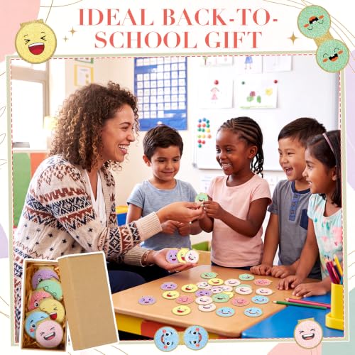 Eaasty 60 Pcs Smile Face Magnetic Bookmarks Bulk, Pastel Bookmark for Book - style: Pastel Smile Face