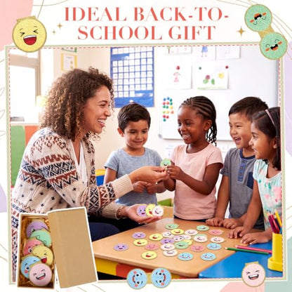 Eaasty 60 Pcs Smile Face Magnetic Bookmarks Bulk, Pastel Bookmark for Book - style: Pastel Smile Face