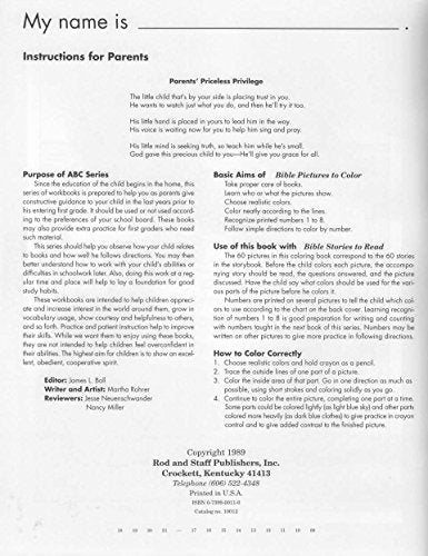 Rod and Staff Bible Pictures to Color - Children's Coloring Book Workbook (A-B-C Series)