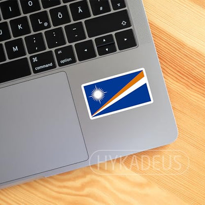 (3Pcs) Marshall Islands Flag Stickers – Marshallese National Flag Vinyl Decals, Waterproof Sticker for Laptop, Water Bottle, Scrapbook, Phone Case, Travel Gear, 3" x 1.6" - color: Marshall Islands